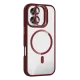 Apple iPhone 16 Plus Remim Lensli Magsafe Standlı Kapak - Bordo