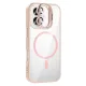 Apple iPhone 16 Plus Remim Lensli Magsafe Standlı Kapak - Pembe