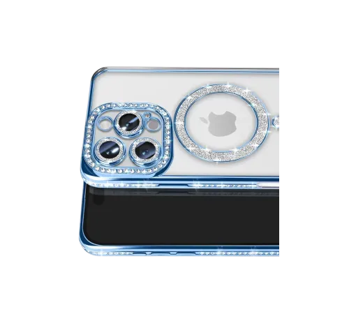 Apple iPhone 16 Pro Max Kılıf Joke Simli Magneticsafe Kılıf - Mavi