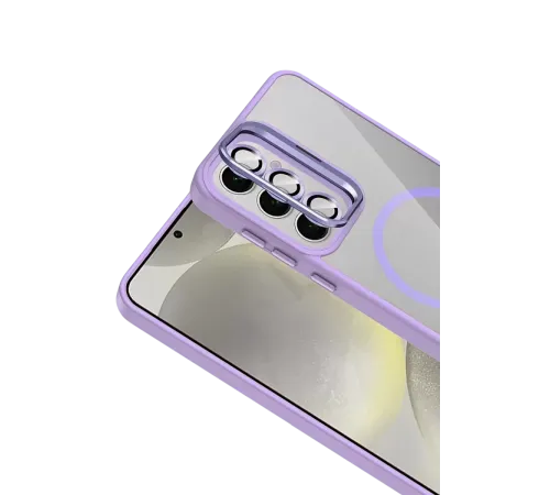 Samsung Galaxy S24 FE Remim Lensli Magsafe Standlı Kapak - Lila