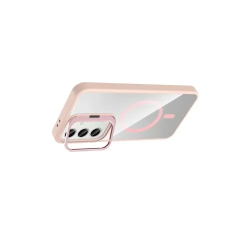 Samsung Galaxy S24 FE Remim Lensli Magsafe Standlı Kapak - Pembe