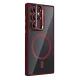 Samsung Galaxy S25 Ultra Remim Lensli Magsafe Standlı Kapak - Bordo