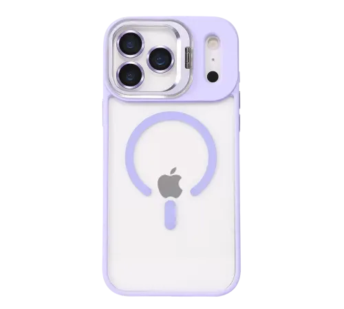 Apple iPhone 17 Pro Remim Lensli Magsafe Standlı Kapak - Lila