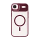 Apple iPhone 17 Air Remim Lensli Magsafe Standlı Kapak - Bordo
