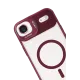 Apple iPhone 17 Air Remim Lensli Magsafe Standlı Kapak - Bordo