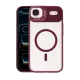 Apple iPhone 17 Air Remim Lensli Magsafe Standlı Kapak - Bordo