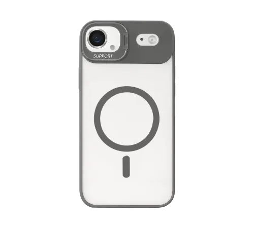 Apple iPhone 17 Air Remim Lensli Magsafe Standlı Kapak - Titan Gri
