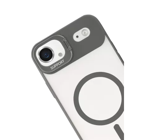 Apple iPhone 17 Air Remim Lensli Magsafe Standlı Kapak - Titan Gri