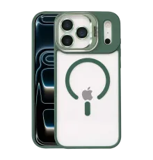 Apple iPhone 17 Pro Max Remim Lensli Magsafe Standlı Kapak - Koyu Yeşil