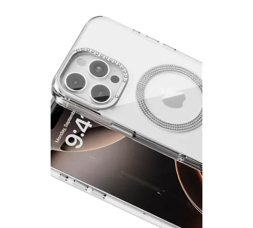 Apple iPhone 16 Pro Max Tash Diamond Magsafe Kapak - Beyaz