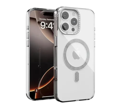 Apple iPhone 16 Pro Max Tash Diamond Magsafe Kapak - Beyaz