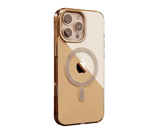 Apple iPhone 16 Pro Max Tash Diamond Magsafe Kapak - Gold