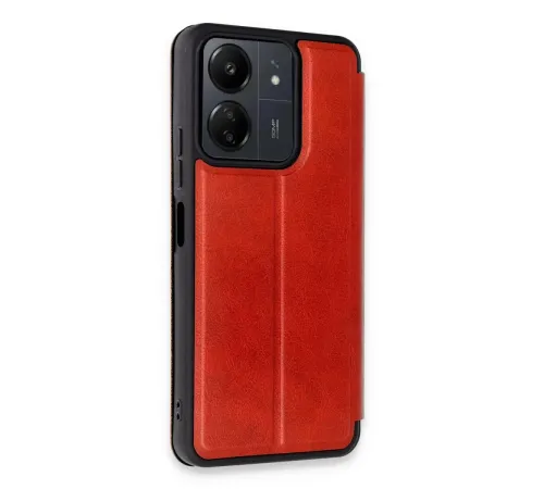 Xiaomi Redmi 13C Kılıf Flip Cover - Kırmızı