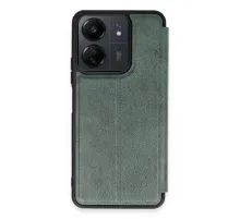 Xiaomi Redmi 13C Kılıf Flip Cover - Koyu Yeşil