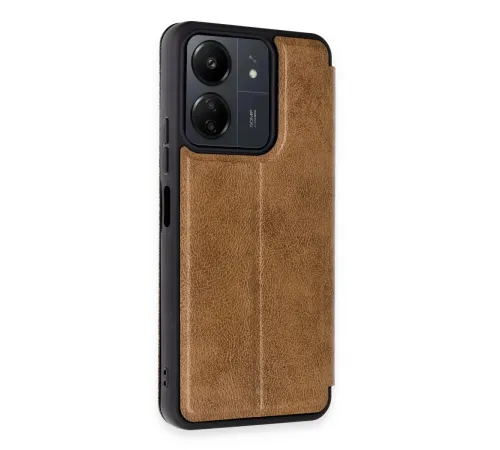 Xiaomi Redmi 13C Kılıf Flip Cover - Taba