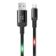 DC09 Ses Duyarlı Işıklı Micro USB Kablo 1M 2A - Siyah
