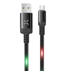 DC09 Ses Duyarlı Işıklı Micro USB Kablo 1M 2A - Siyah