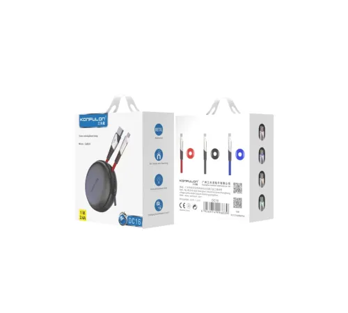 DC16 Micro USB Kablo 1M 2.4A - Kırmızı