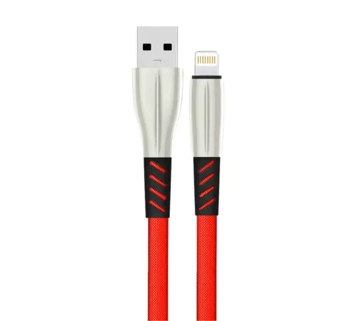 S89 Metal Uçlu Lightning Kablo iphone Uyumlu 1M 2.4A - Kırmızı