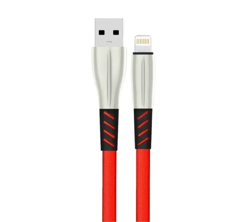 S89 Metal Uçlu Lightning Kablo iphone Uyumlu 1M 2.4A - Kırmızı