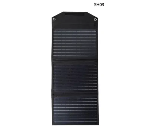 SH-03 30W Hızlı Şarj Taşınabilir Güneş Enerji Paneli Şarj İstasyonu - Siyah