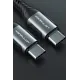 DC43 Type-C to Type-C 1M Örgü 60W Hızlı Şarj Kablo - Yeşil