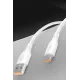 DC64 USB to Lightning 1M 3.0A Hızlı Şarj Kablo - Beyaz