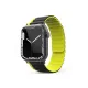 Apple Watch 42mm MO-WB1 Çift Renk Mıknatıslı Silikon Kordon - Siyah-Sarı