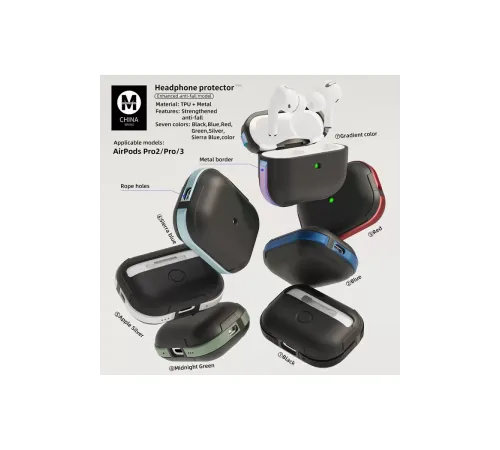 Airpods 3 (3.nesil) MO-A8 Armor Kılıf - Koyu Yeşil