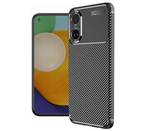 Realme 12 Lite Kılıf Auto Focus Karbon Kapak - Siyah