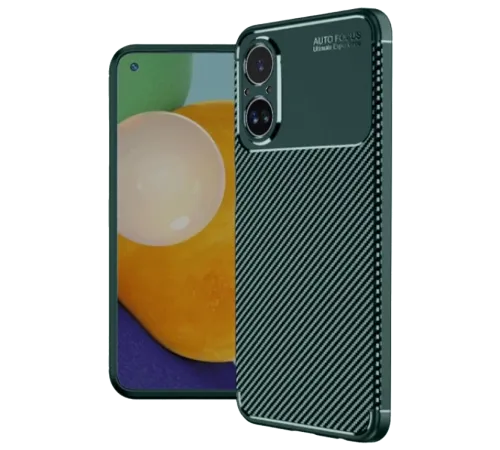 Realme 12 Lite Kılıf Auto Focus Karbon Kapak - Koyu Yeşil