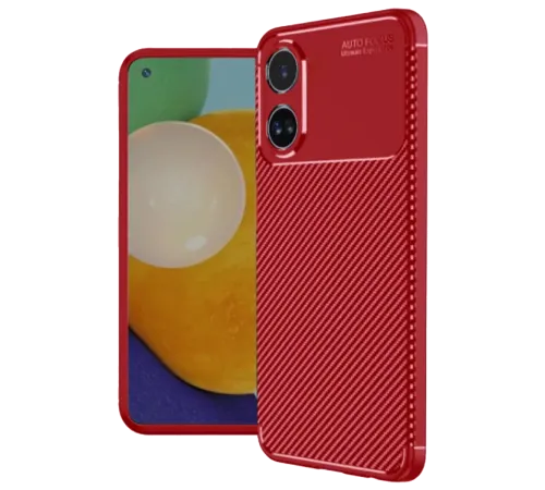 A38 Kılıf Auto Focus Karbon Kapak - Kırmızı