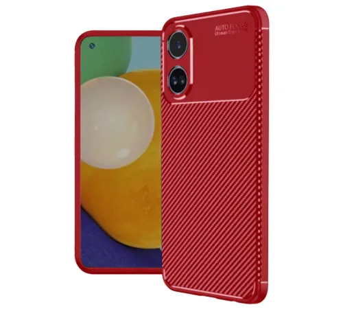 A38 Kılıf Auto Focus Karbon Kapak - Kırmızı