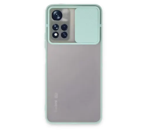 Redmi Note 11T Kılıf Palm Buzlu Kamera Sürgülü Silikon - Turkuaz