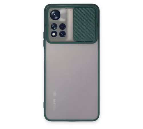 Redmi Note 11 Pro Plus 5G Kılıf Palm Buzlu Kamera Sürgülü Silikon - Yeşil