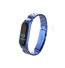 Mi Band 4 Metal Baklalı Kordon - Mavi