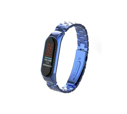 Mi Band 4 Metal Baklalı Kordon - Mavi