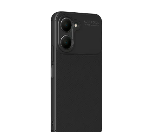 Vivo Y18 Kılıf Auto Focus Karbon Kapak - Siyah