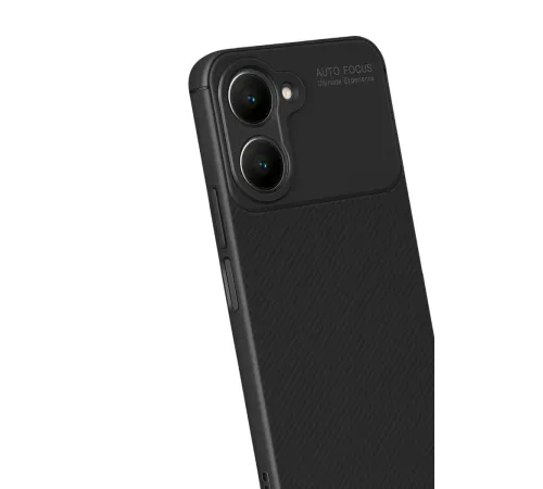 Vivo Y18 Kılıf Auto Focus Karbon Kapak - Siyah