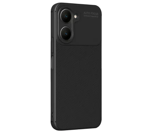 Vivo Y18 Kılıf Auto Focus Karbon Kapak - Siyah
