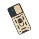 Samsung Galaxy M52 5G Kılıf Pars Lens Yüzüklü Silikon - Gold