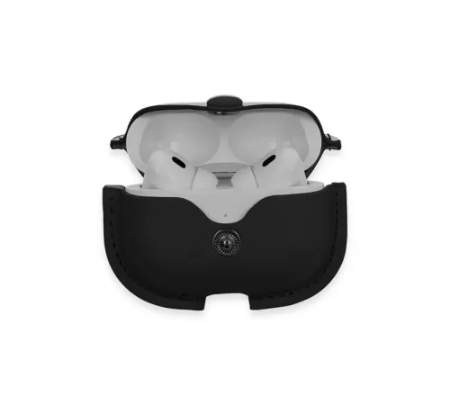 Apple Airpods Pro 2 (2.nesil) Çanta Deri Kılıf - Siyah