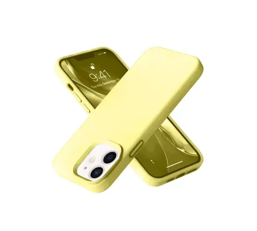 Apple iPhone 12 Kılıf Nano içi Kadife Silikon- Sarı