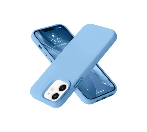 Apple iPhone 12 Kılıf Nano içi Kadife Silikon - Mavi