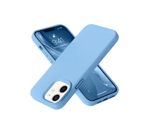 Apple iPhone 12 Kılıf Nano içi Kadife Silikon - Mavi