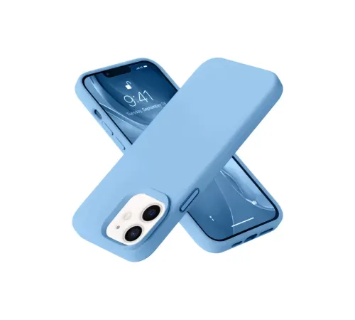 Apple iPhone 12 Kılıf Nano içi Kadife Silikon - Mavi