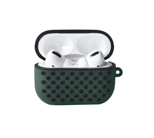 Apple Airpods Pro 2 (2.nesil) Spor Delikli Kılıf - Haki Yeşil-Siyah