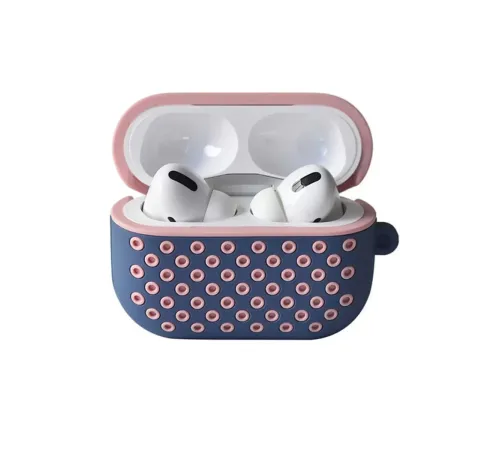 Apple Airpods Pro 2 (2.nesil) Spor Delikli Kılıf - Mavi-Pembe