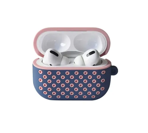 Apple Airpods Pro 2 (2.nesil) Spor Delikli Kılıf - Mavi-Pembe