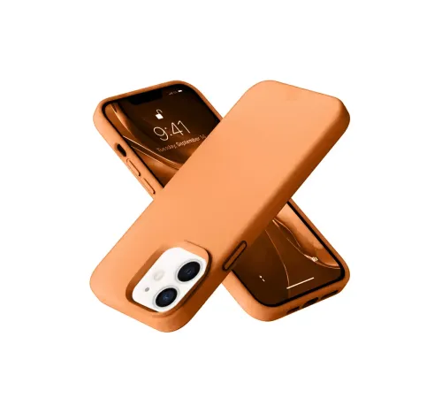 Apple iPhone 12 Kılıf Nano içi Kadife Silikon - Turuncu